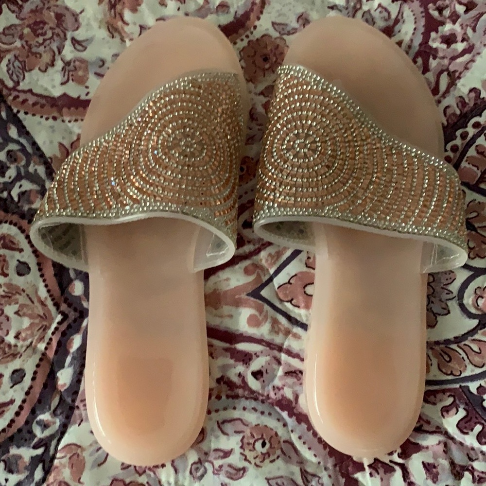 Sandals Rhinestone Decor Slides - Picture 2 of 2